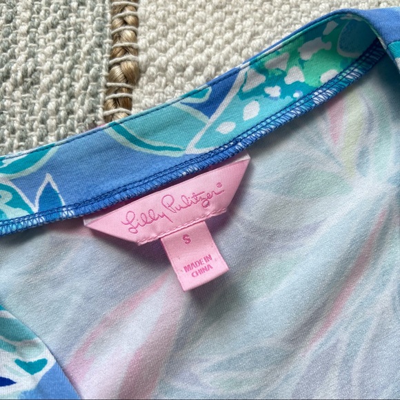 Lilly Pulitzer Karlie Bennet Blue Celestial Seas Wrap Romper Women’s Size Small - Picture 8 of 10